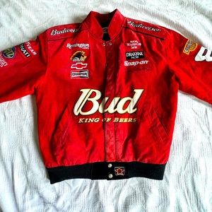 Authentic Dale Earnhardt Jr Pit crew Suede Budweiser Racing NASCAR Jacke…